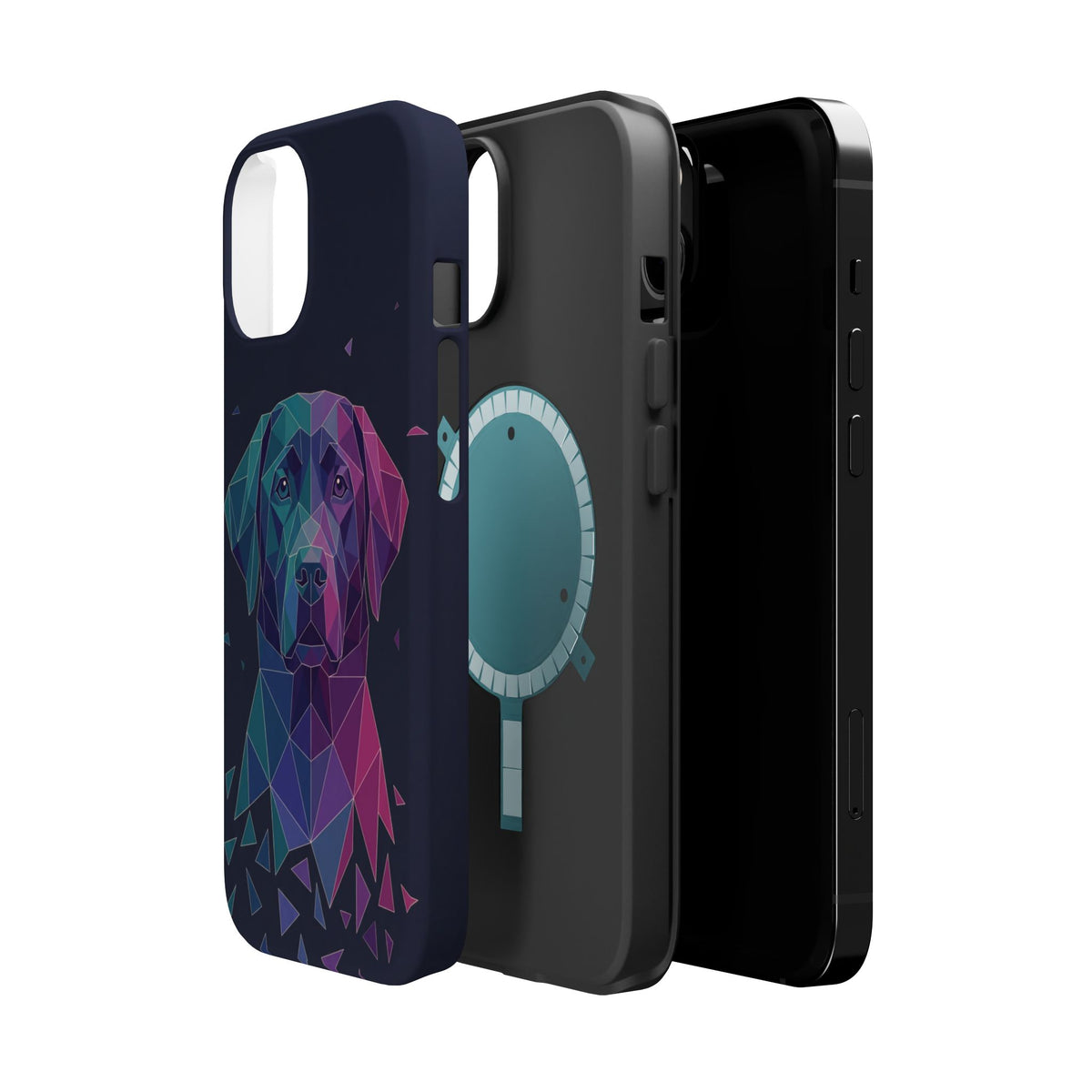 Geometric Labrador Phone Case — Tough Magnetic Case with Wireless Charging
