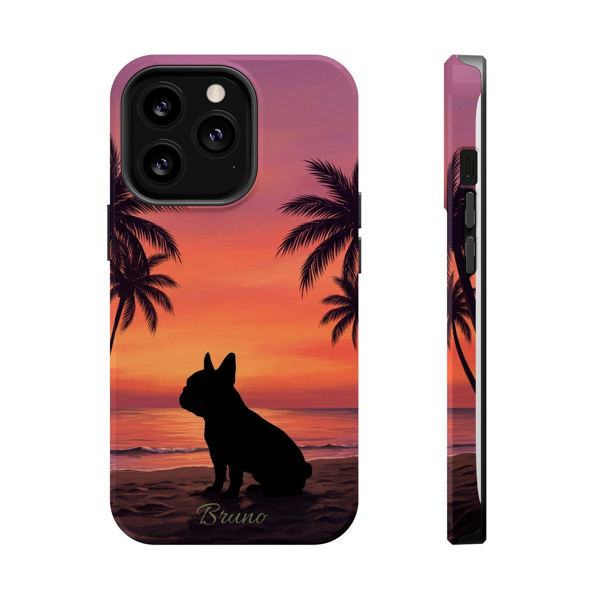 Personalized French Bulldog Tropical Beach Phone Case — Wireless Charging Cover