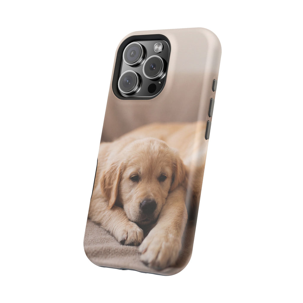 Golden Retriever Puppy Phone Case — Impact-Resistant Wireless Charging Cover