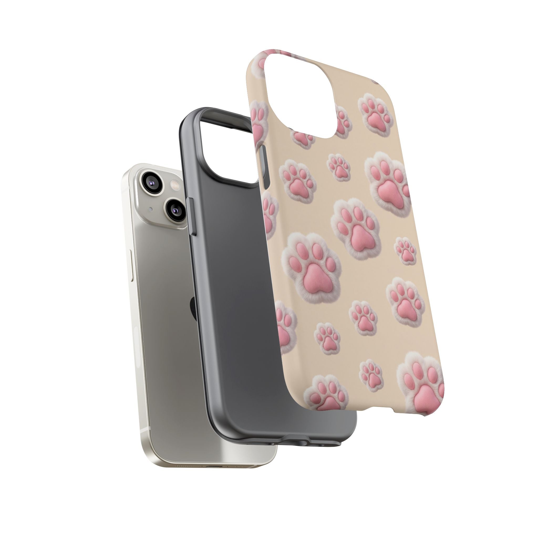 Golden Retriever Paw Print Phone Case | Cute Pink Paw Pattern for Dog Lovers | iPhone & Samsung