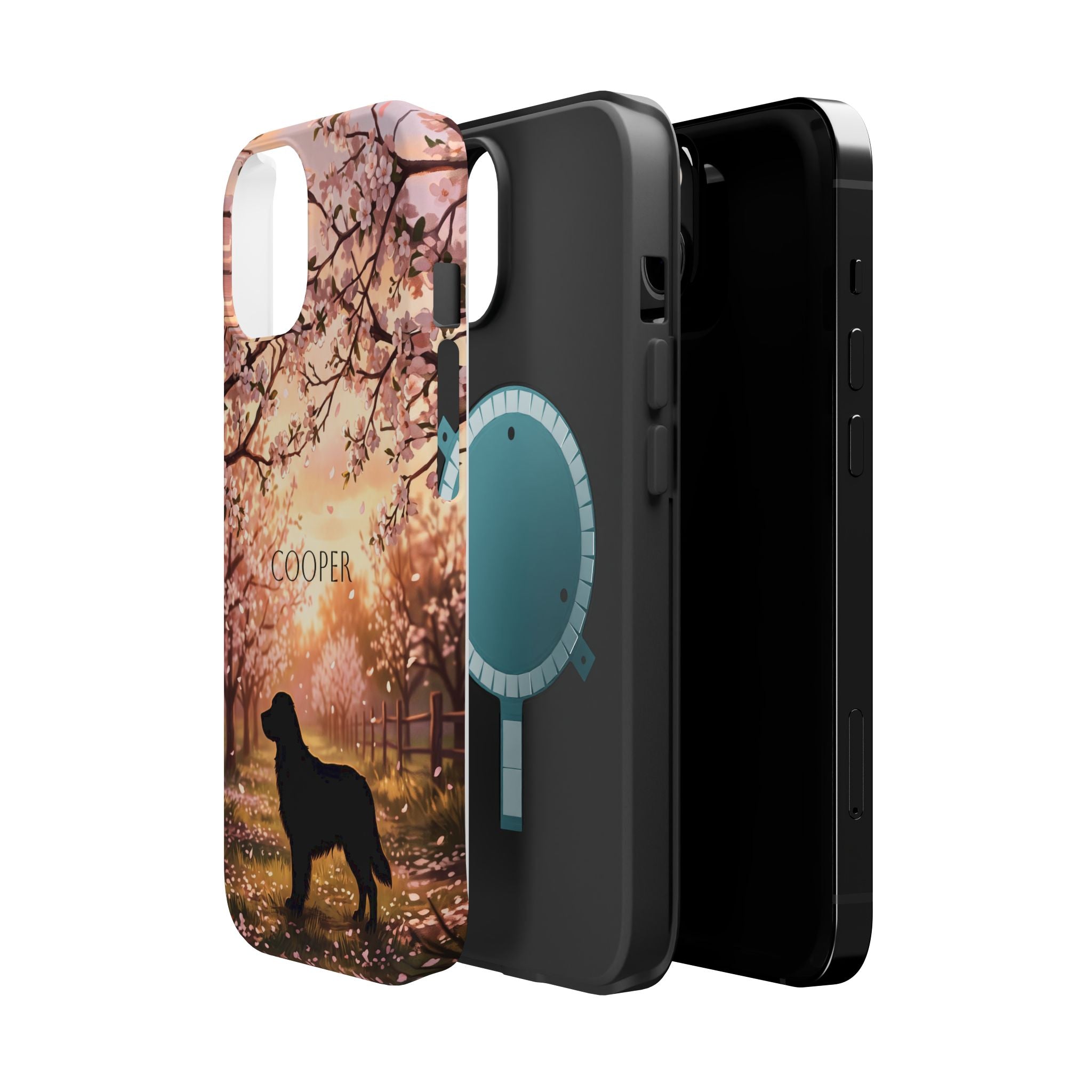 Personalized Golden Retriever Autumn Forest Phone Case — Wireless Charging Cover