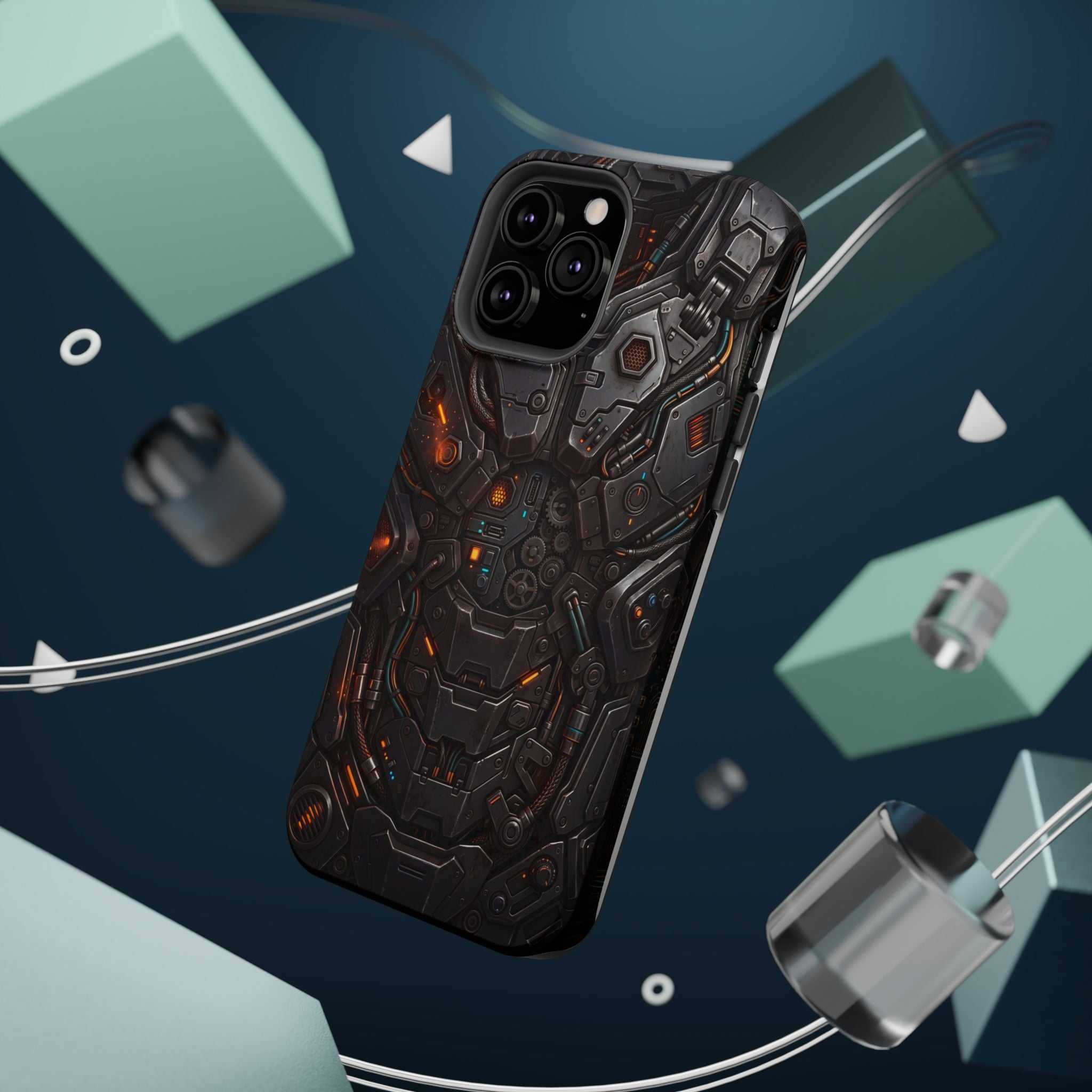 Mech Armor Phone Case — Industrial Circuit Wireless Charging Cover