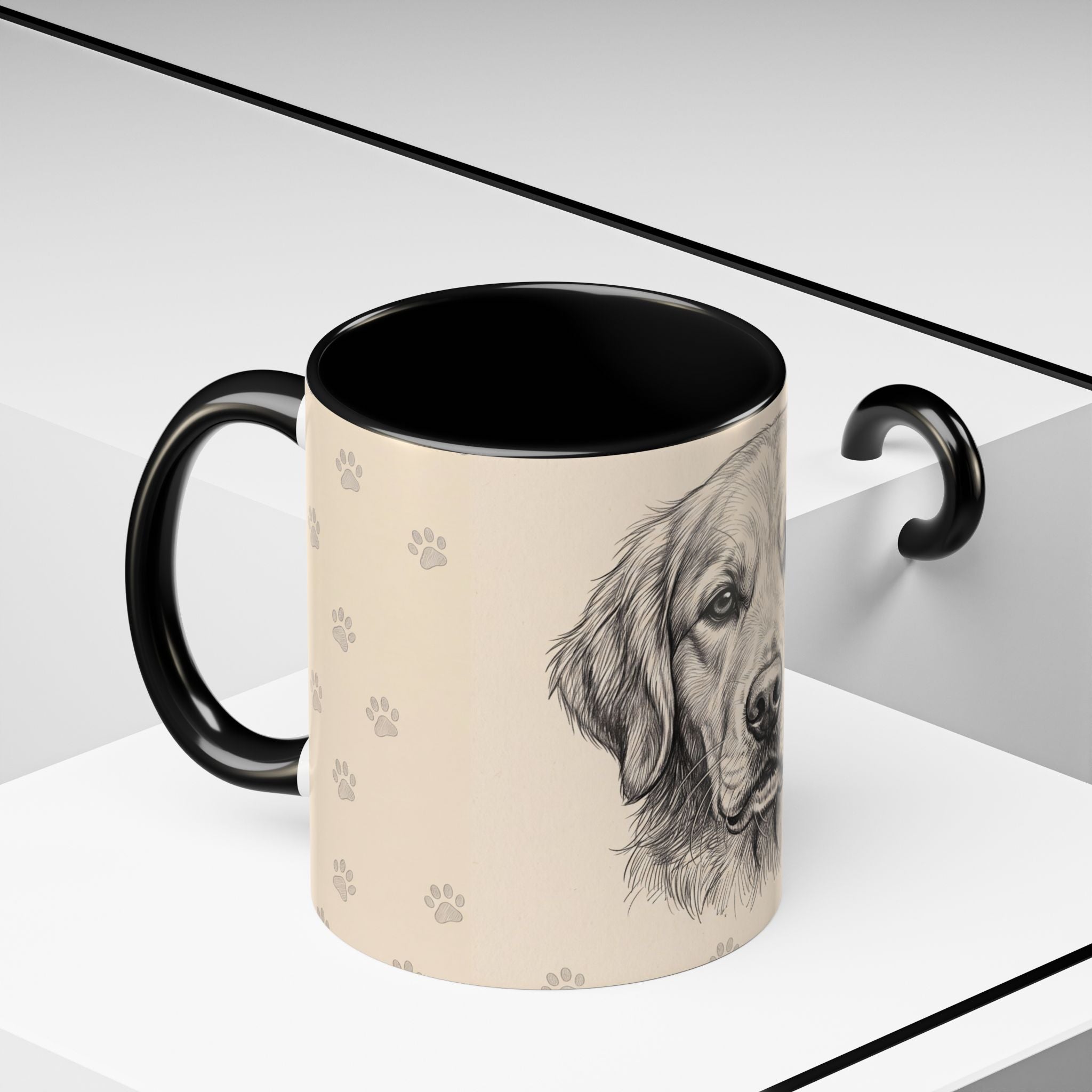 Golden Retriever Sketch Mug | Golden Retriever Lover Gift | Pencil Art Dog Coffee Mug