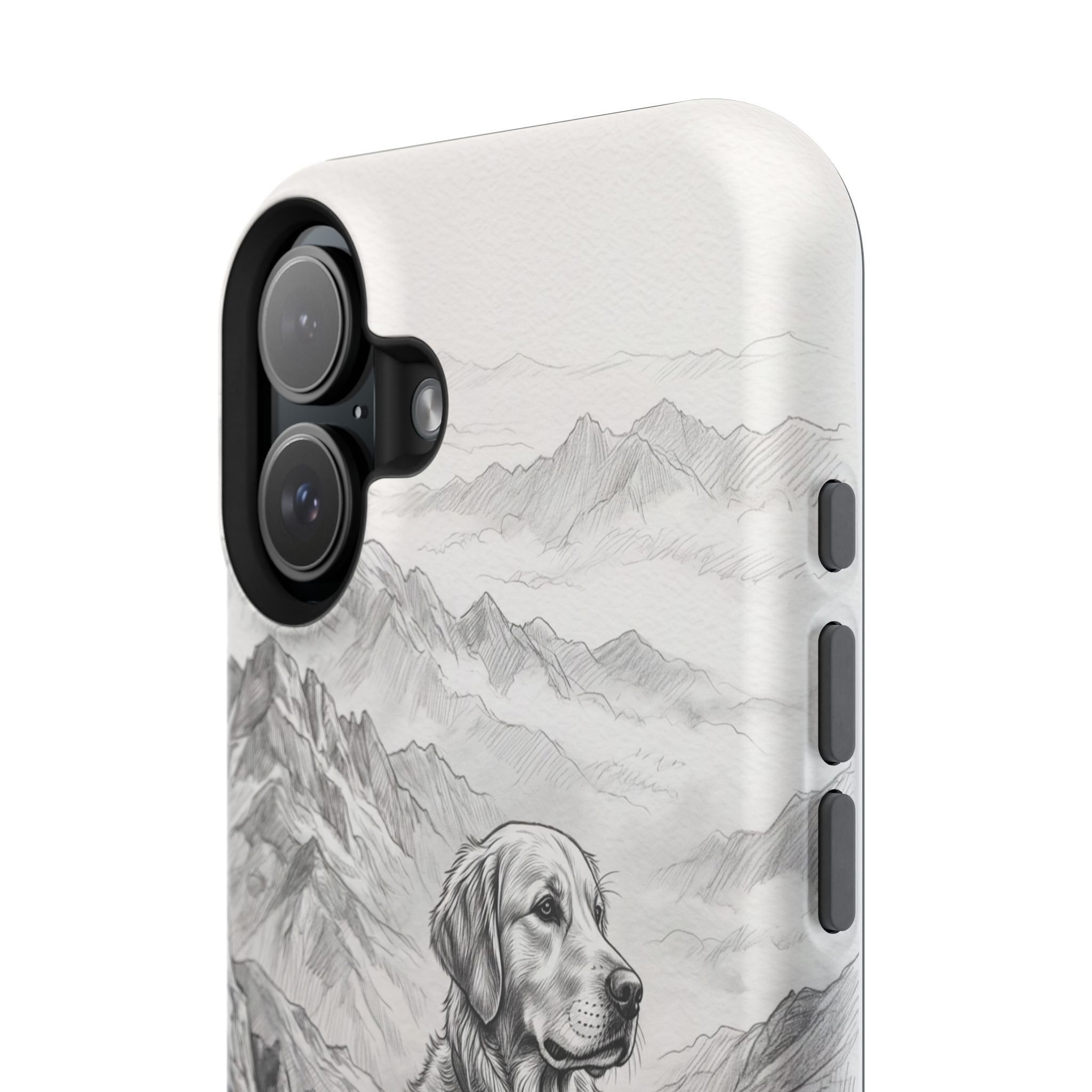 Personalized Golden Retriever Mountain Peak Phone Case — Wireless Charging Cover