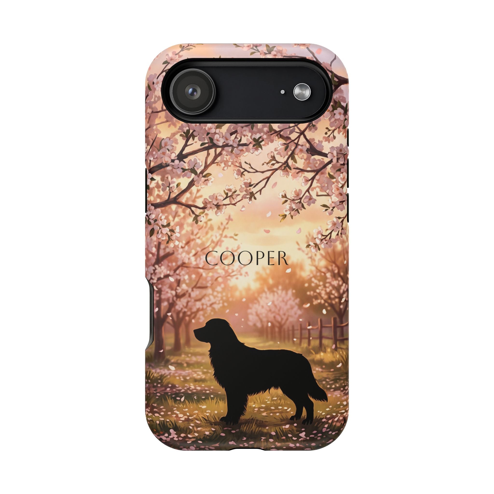Personalized Golden Retriever Autumn Forest Phone Case — Wireless Charging Cover
