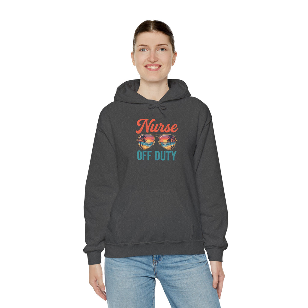 Nurse Off Duty Hoodie — Beach Vacation Nurse Graphic Pullover