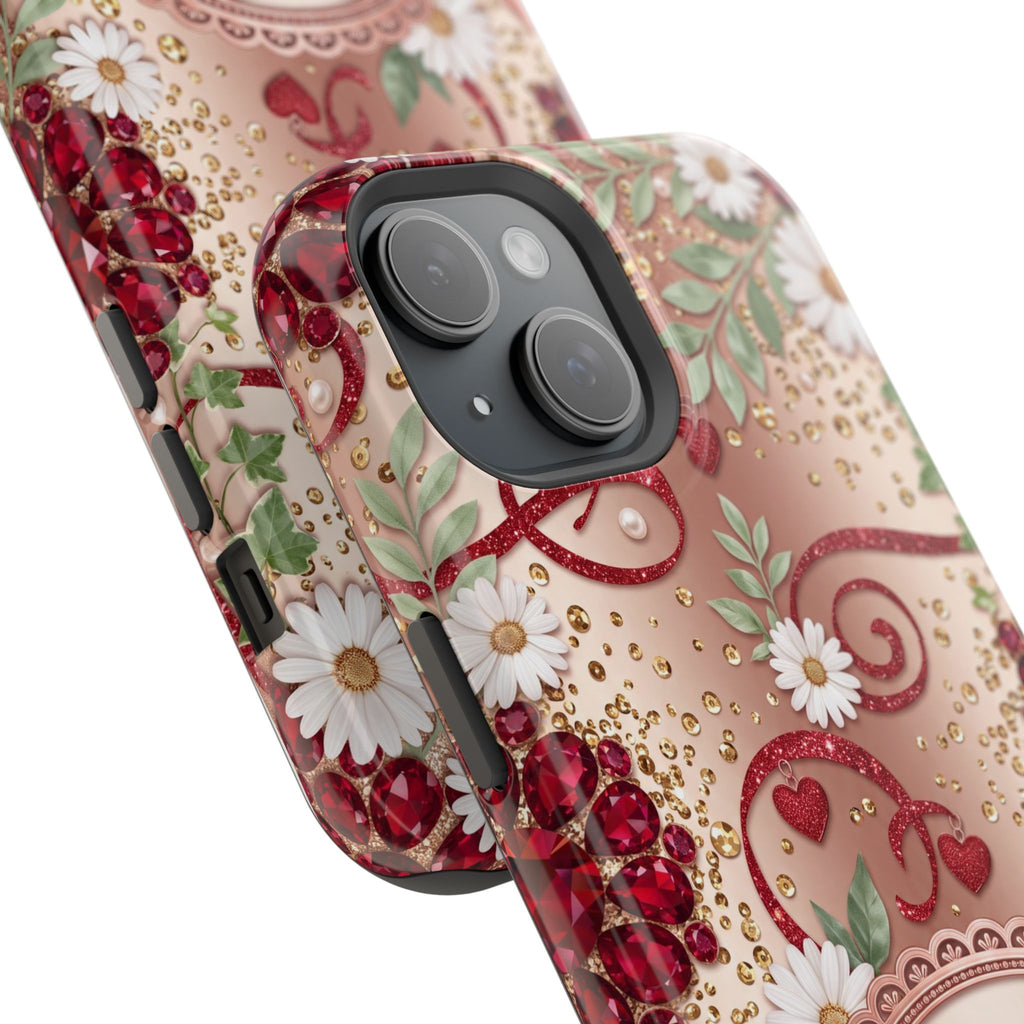 Personalized Vintage Floral Teacher Phone Case — Wireless Charging Cover