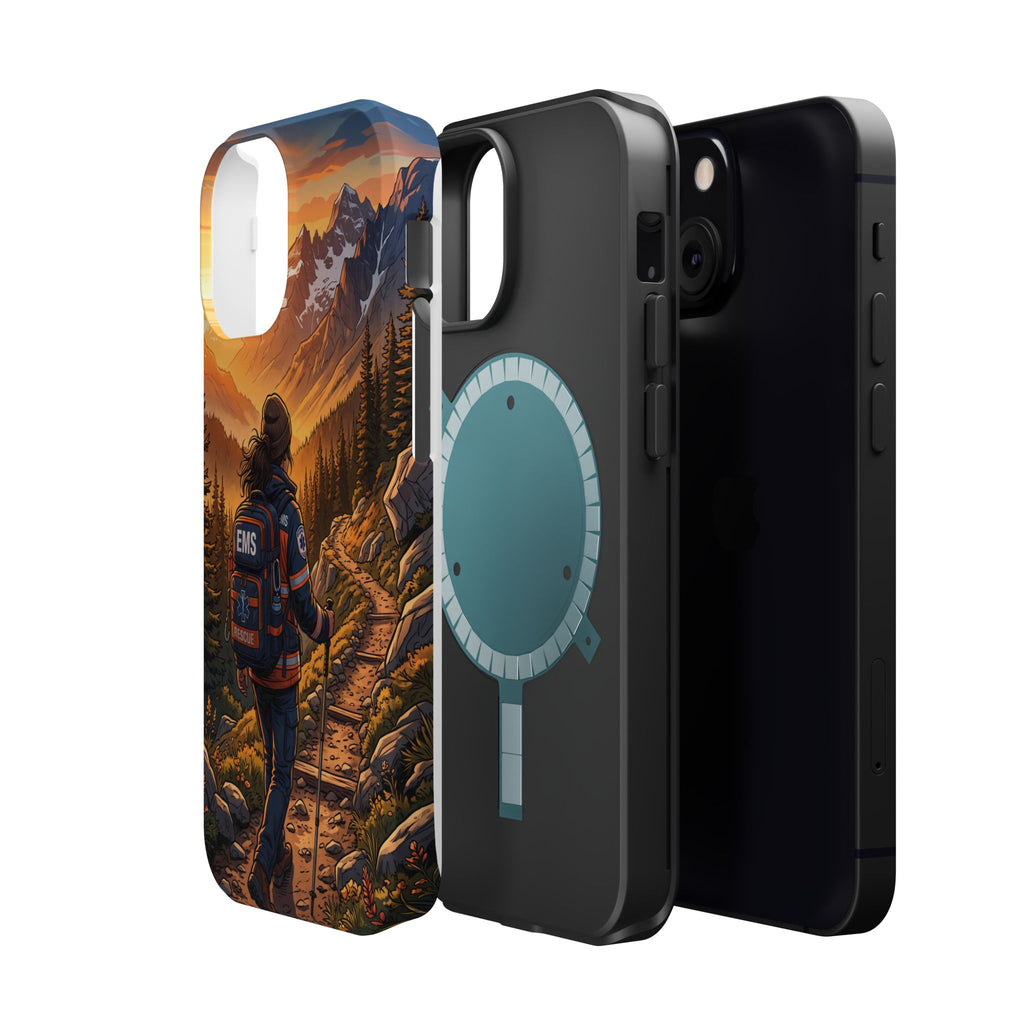 Paramedic/EMT Mountain Phone Case — Magnetic Wireless Charging Cover
