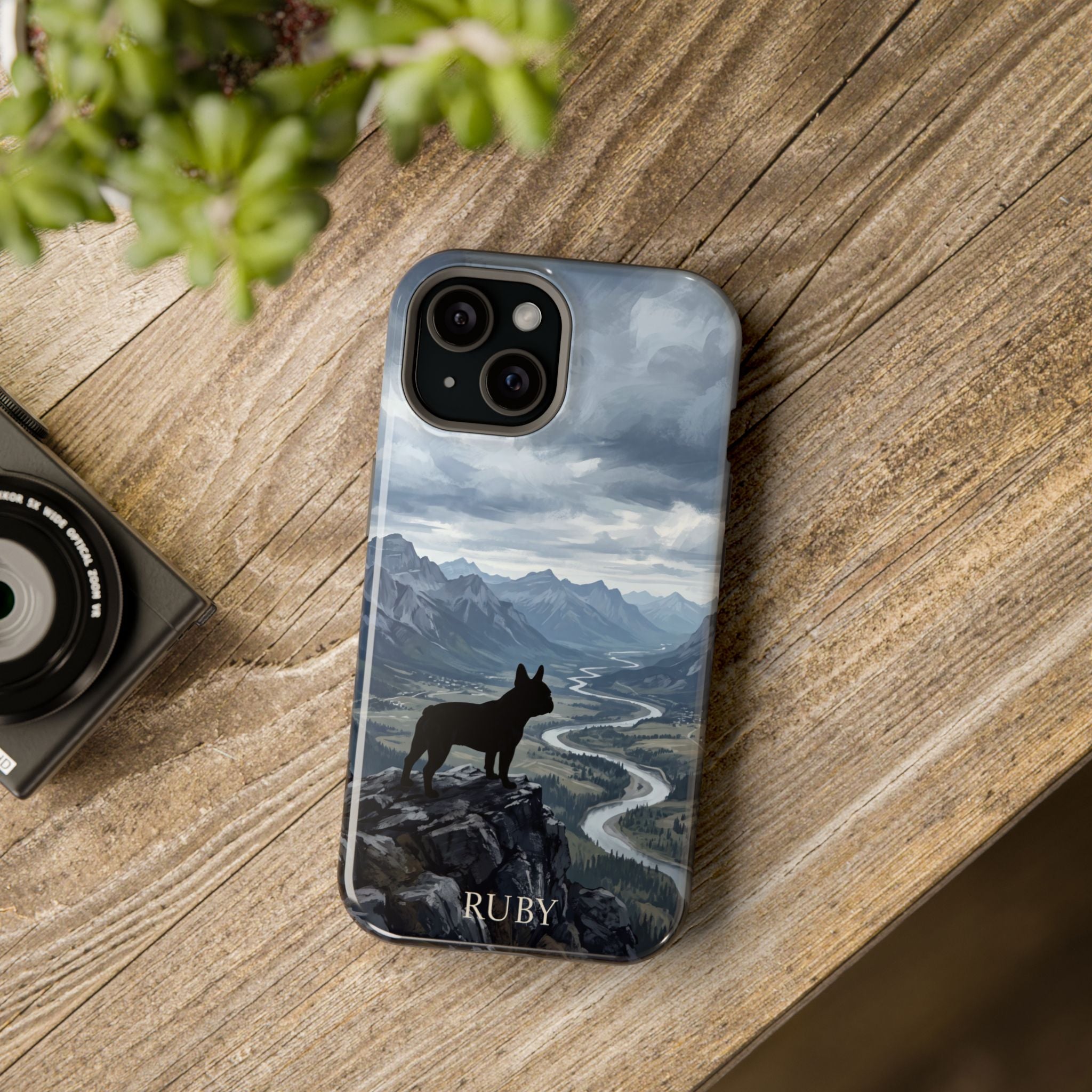Personalized French Bulldog Mountain Valley Phone Case — Wireless Charging Cover