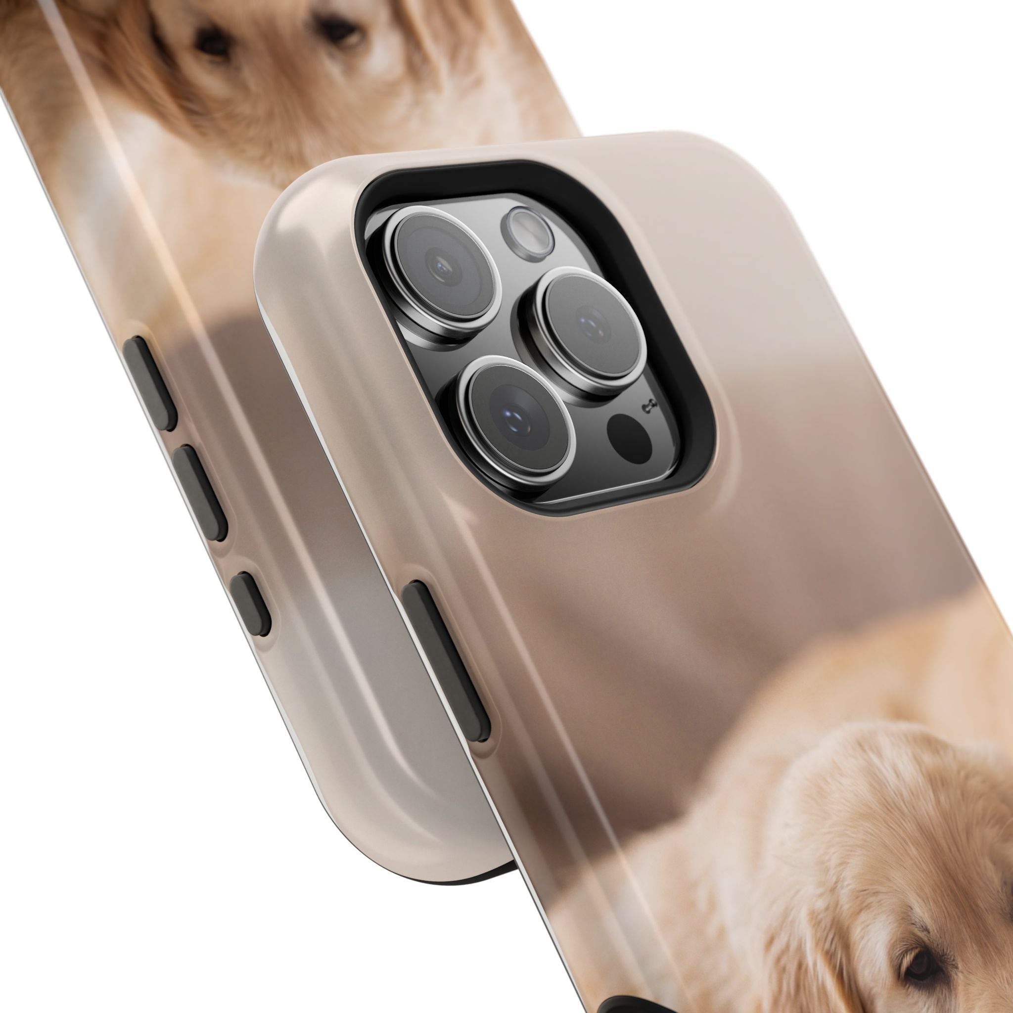 Golden Retriever Puppy Phone Case — Impact-Resistant Wireless Charging Cover