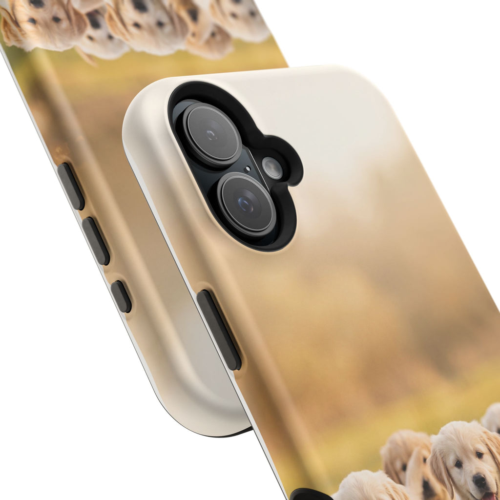 Golden Retriever Puppies Phone Case — Impact-Resistant Wireless Charging Cover