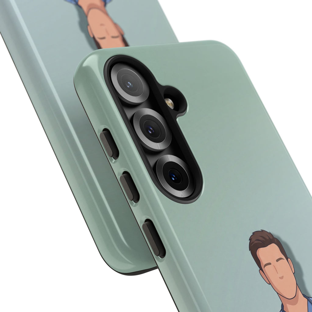 Male Nurse Phone Case | Confident Nurse in Blue Scrubs Illustration | iPhone & Samsung