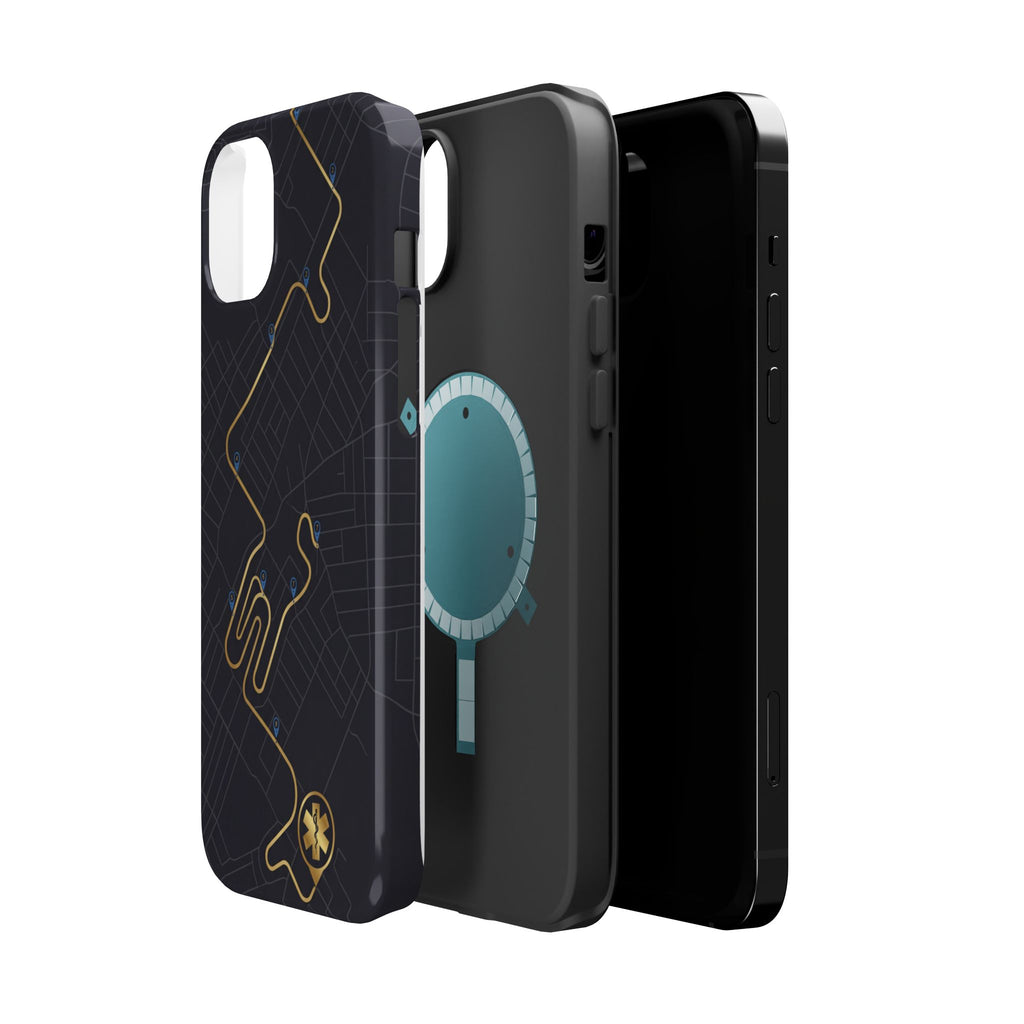 Paramedic/EMT Route Line Phone Case — Magnetic Wireless Charging Cover