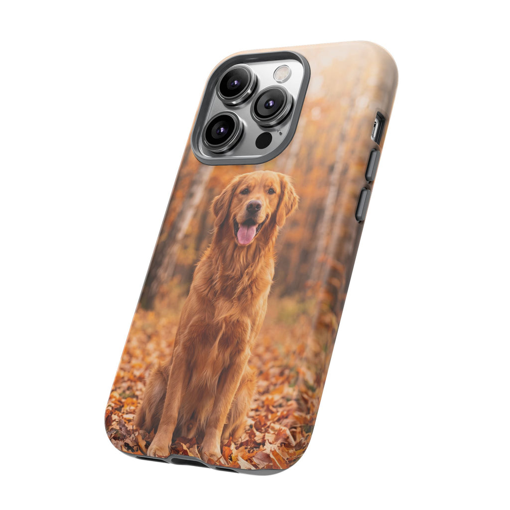 Golden Retriever Autumn Forest Phone Case | Happy Dog in Fall Foliage | Samsung & iPhone