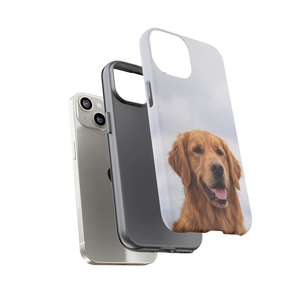 Golden Retriever Portrait Phone Case | Happy Dog Photo on Soft Sky Background | Samsung & iPhone