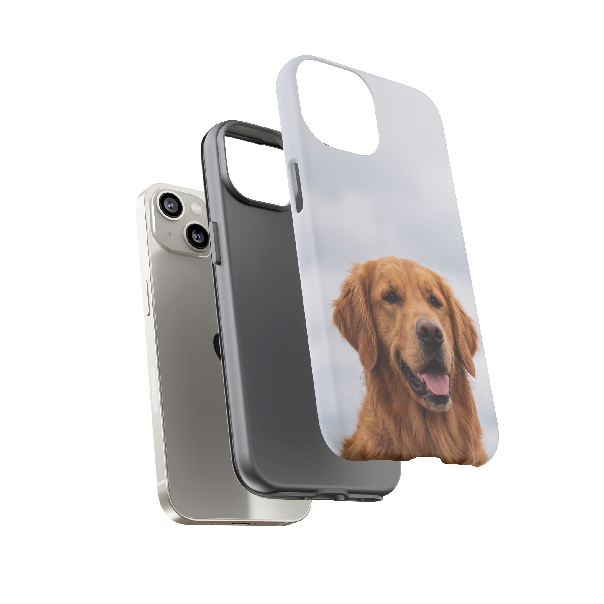 Golden Retriever Portrait Phone Case | Happy Dog Photo on Soft Sky Background | Samsung & iPhone