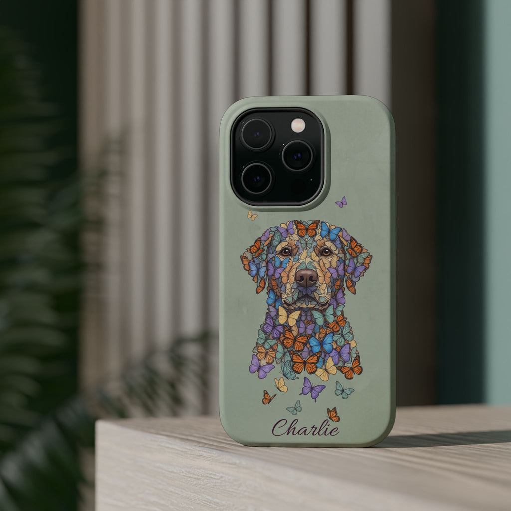 Personalized Butterfly Labrador Phone Case — Tough Magnetic Case with Wireless Charging