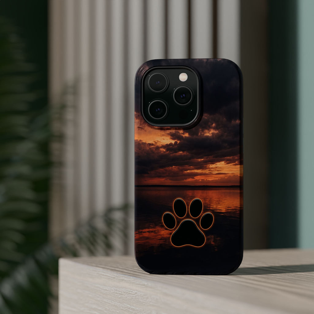 Paw Sunset Magnetic Impact-Resistant Phone Case for iPhone and Samsung Galaxy series