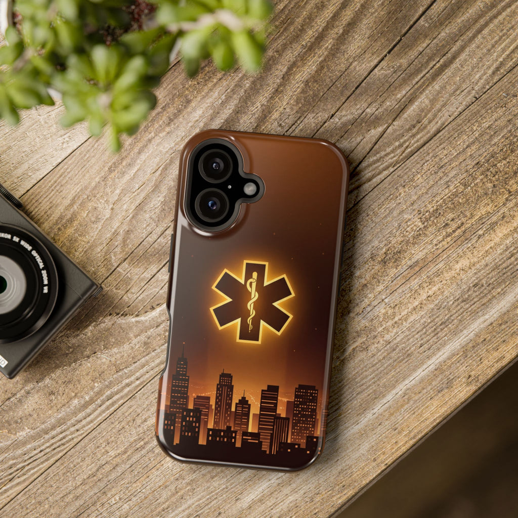 Paramedic/EMT Skyline Phone Case — Magnetic Wireless Charging Cover