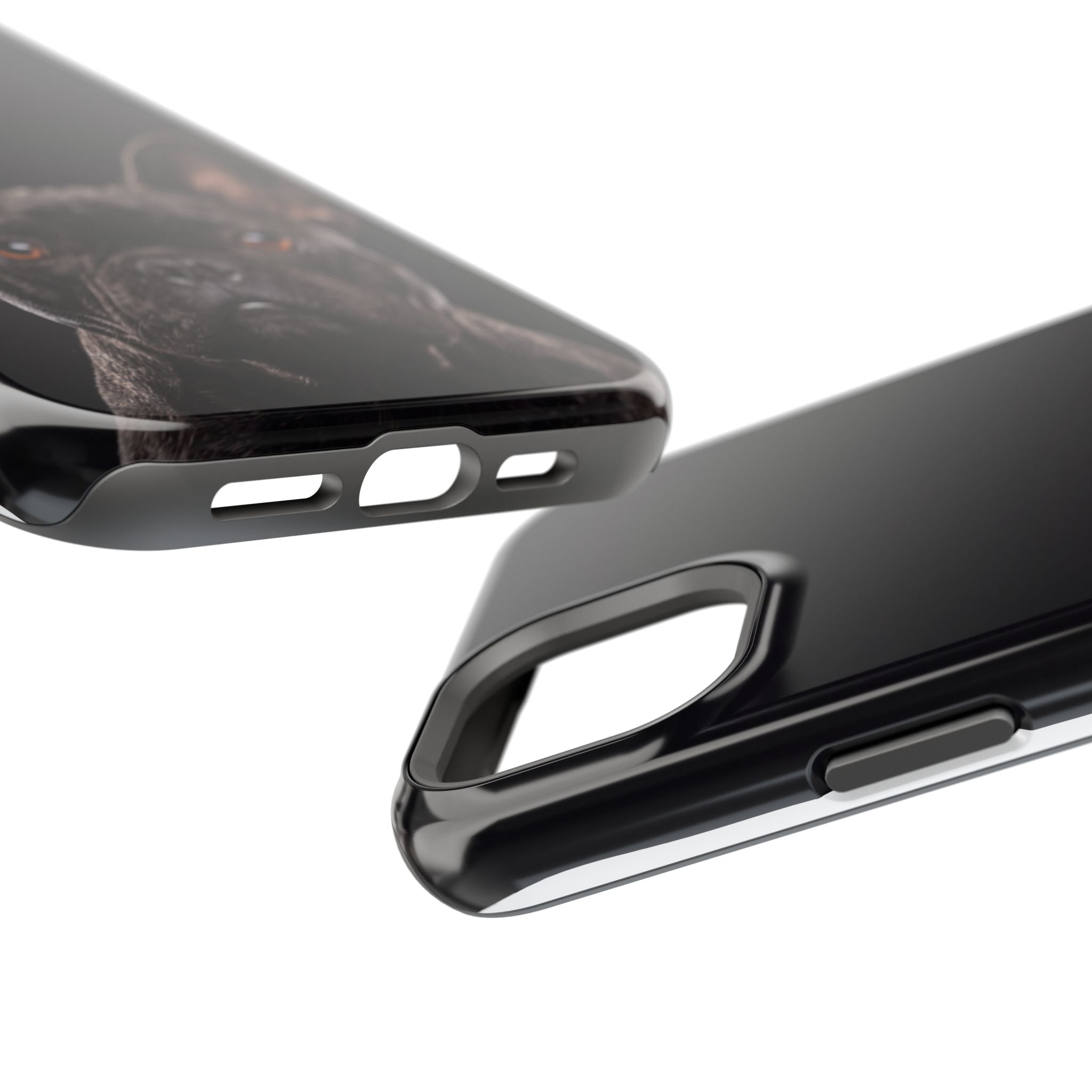 Black French Bulldog Phone Case — Impact-Resistant Wireless Charging Cover