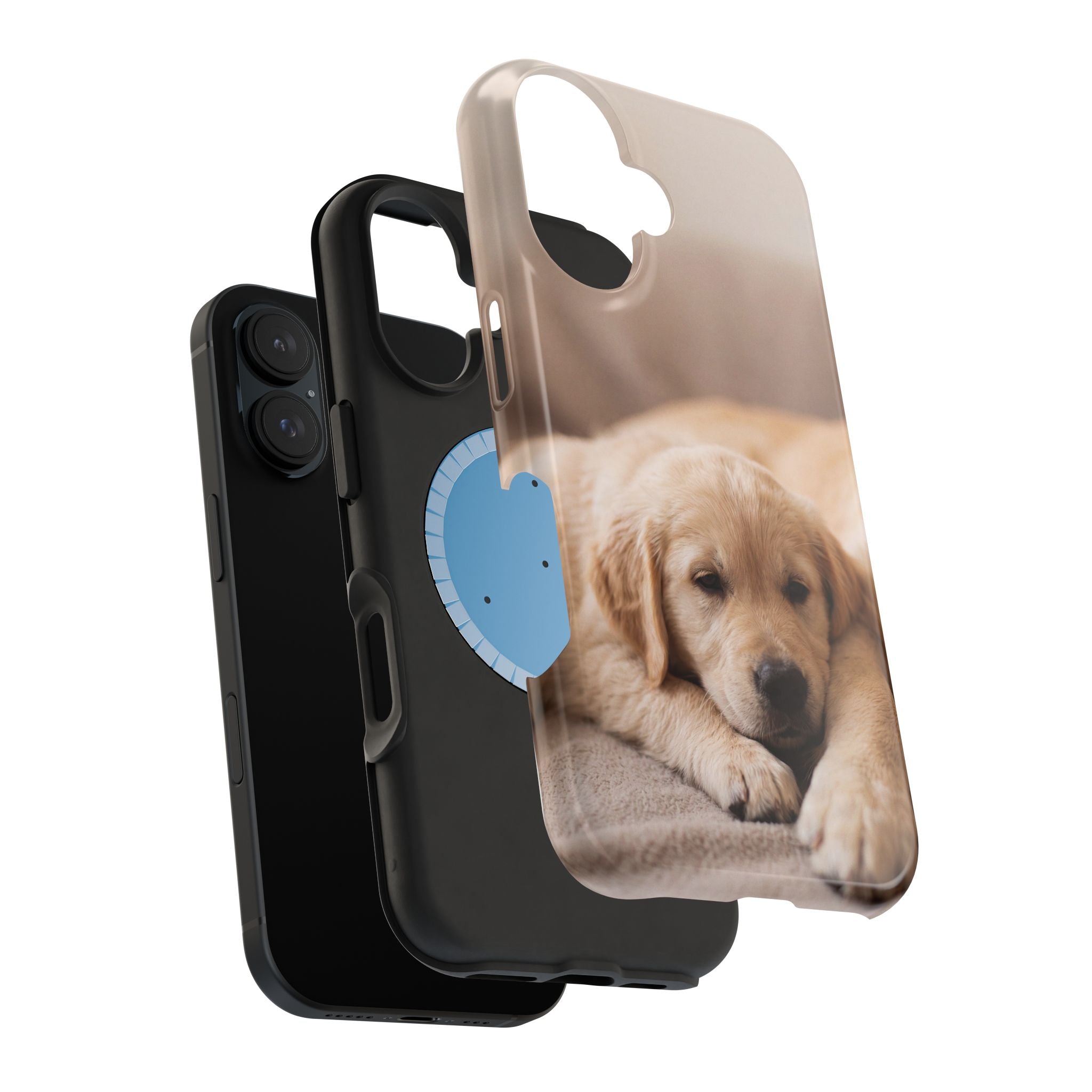 Golden Retriever Puppy Phone Case — Impact-Resistant Wireless Charging Cover
