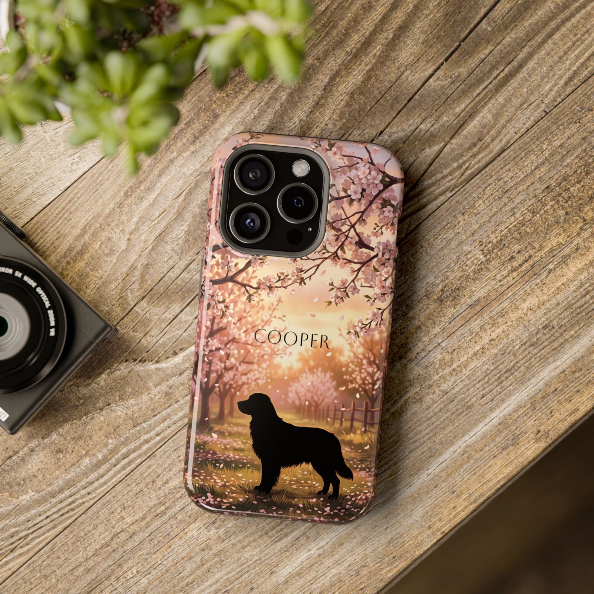 Personalized Golden Retriever Autumn Forest Phone Case — Wireless Charging Cover