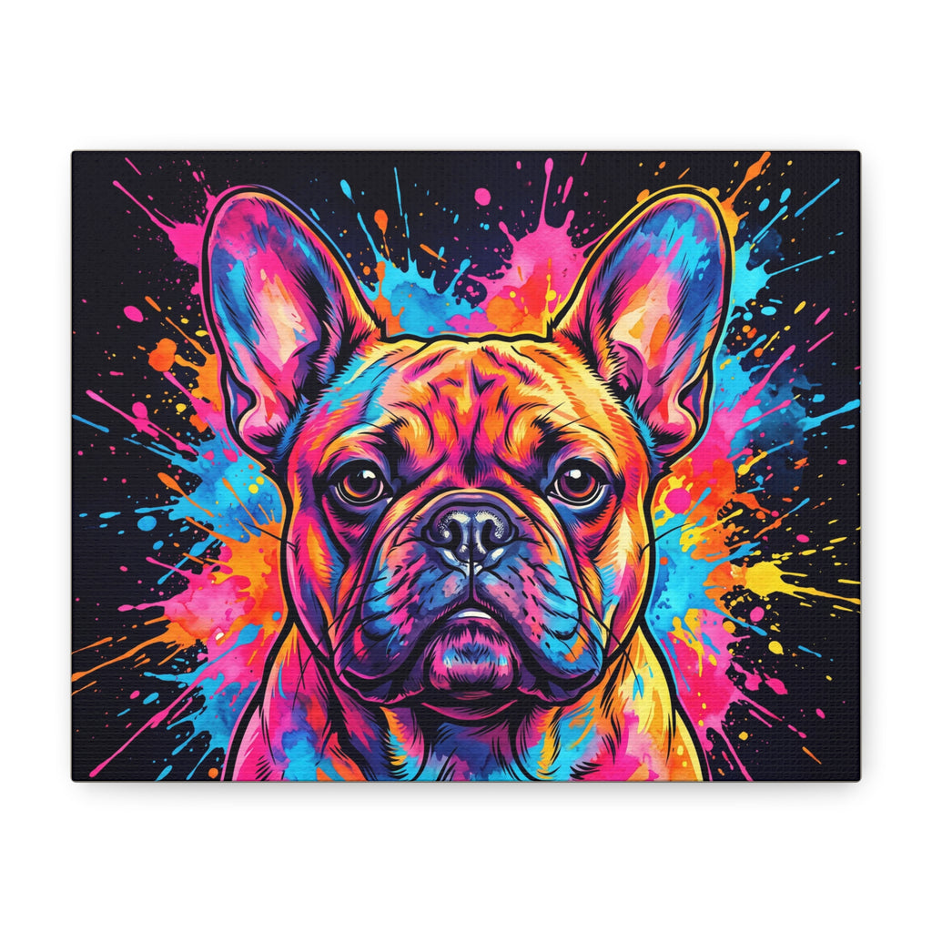 French Bulldog Canvas Print | Vibrant Pop Art Frenchie Wall Art | Colorful Dog Lover Home Decor