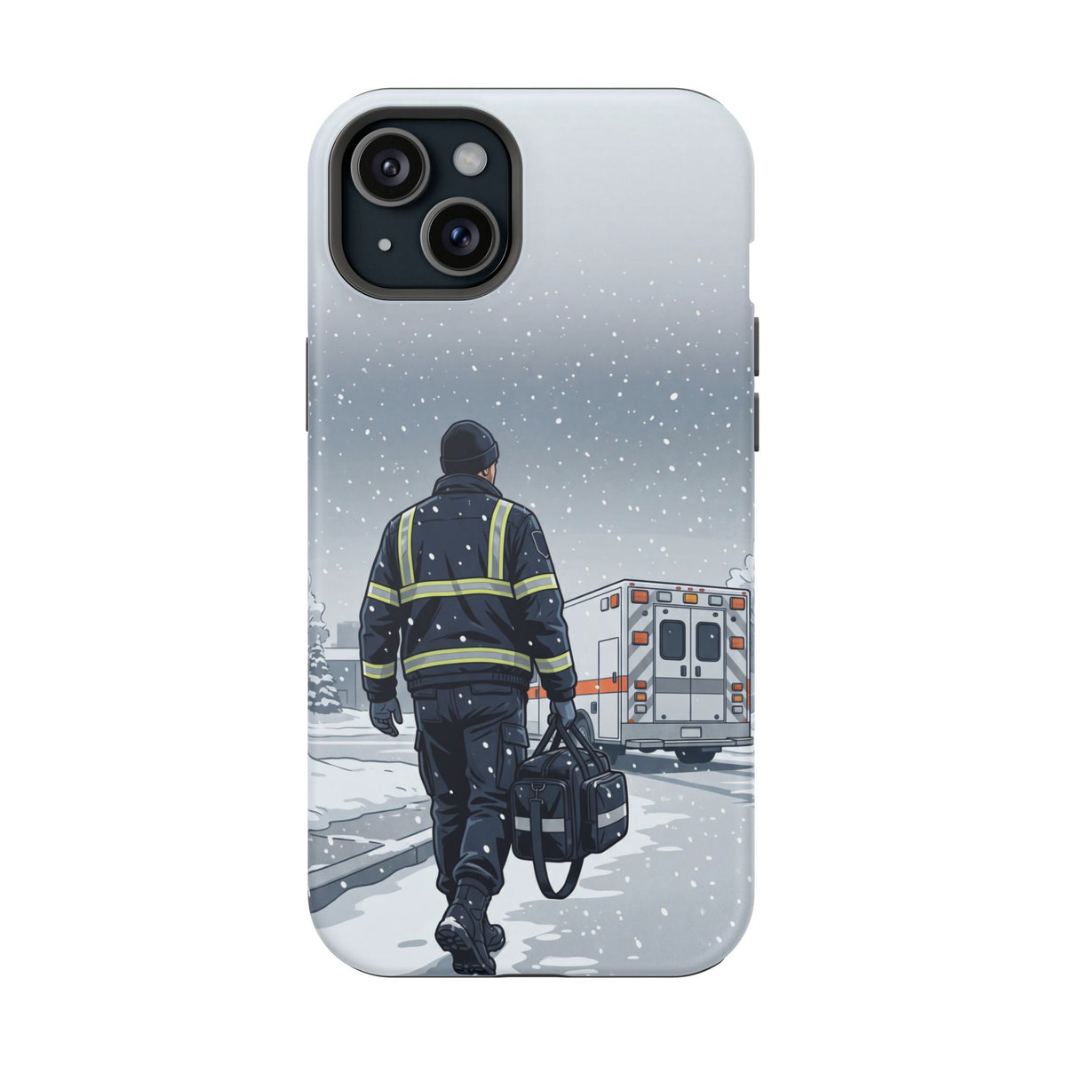 Bold Paramedic/EMT Portrait Phone Case — Magnetic Wireless Charging Cover