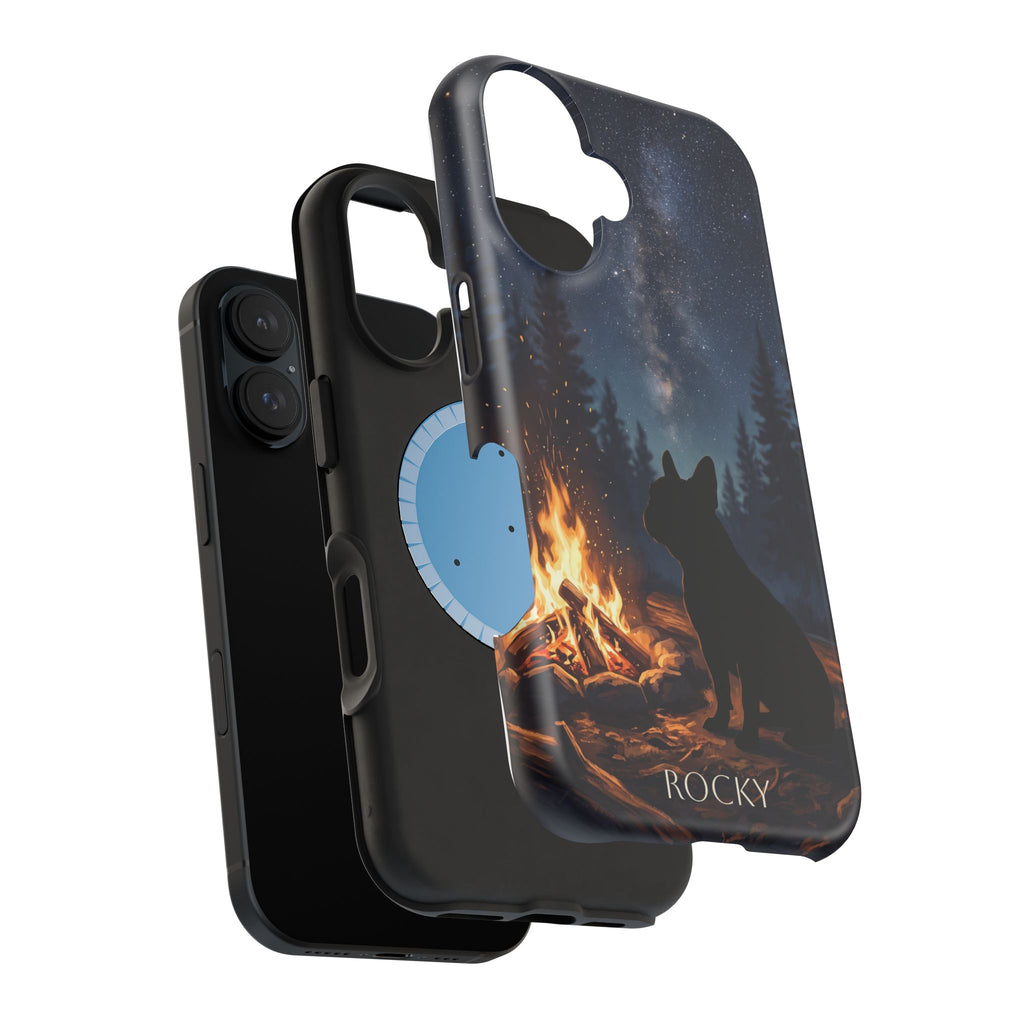Personalized French Bulldog Campfire Phone Case — Wireless Charging Cover