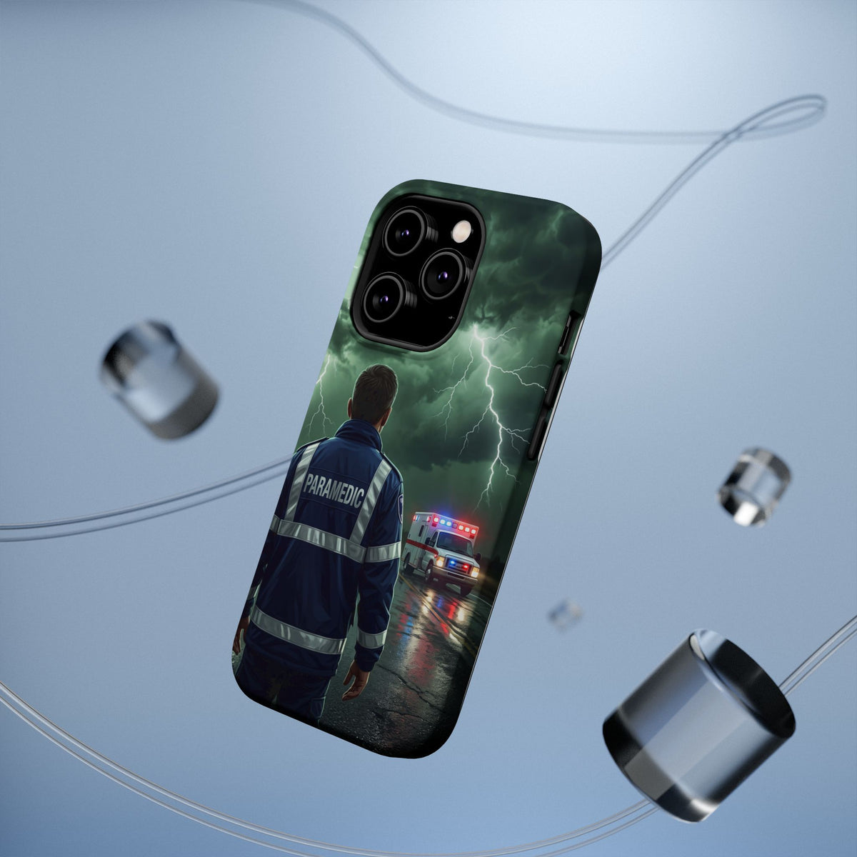 Paramedic Green Storm Phone Case — Magnetic Wireless Charging Cover