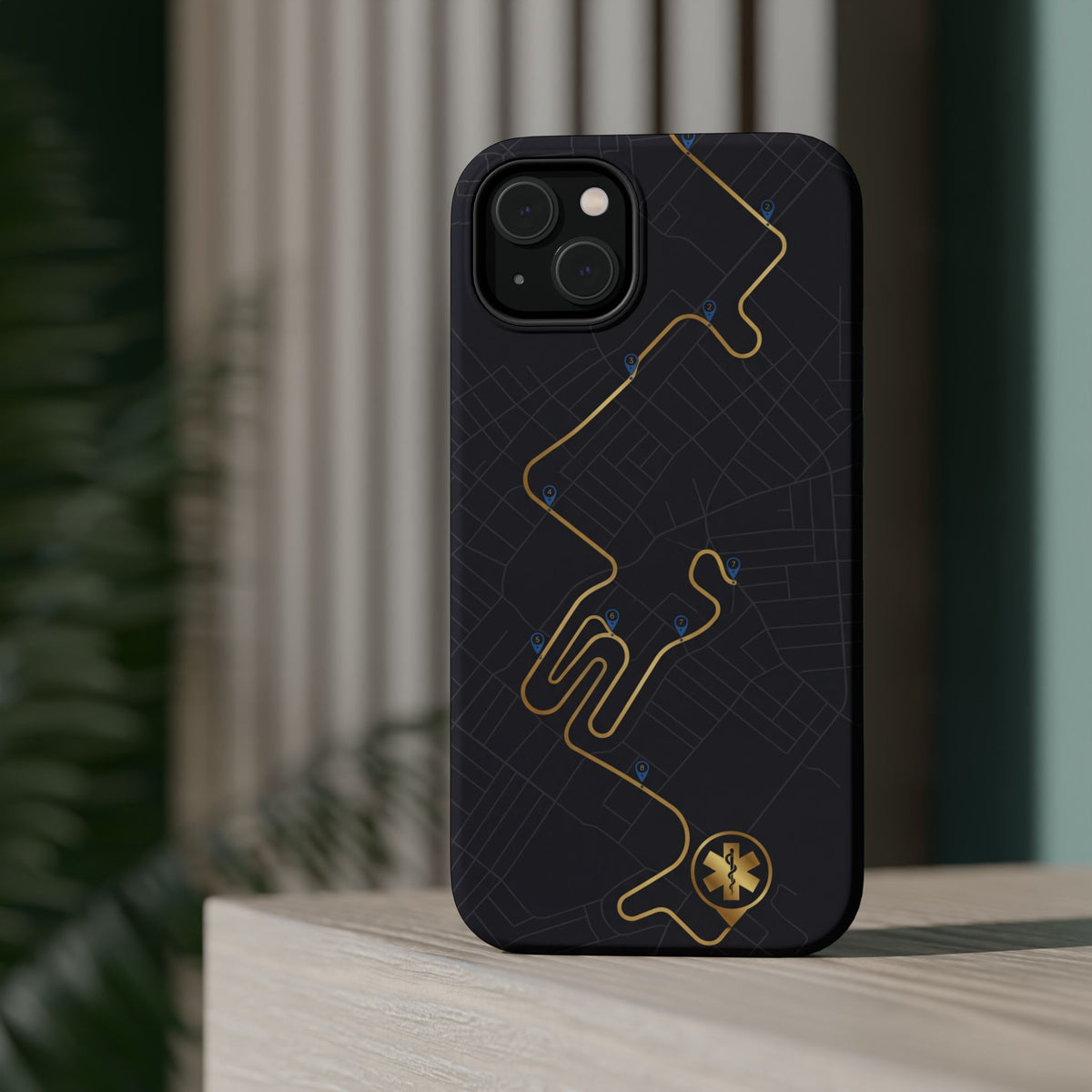 Paramedic/EMT Route Line Phone Case — Magnetic Wireless Charging Cover