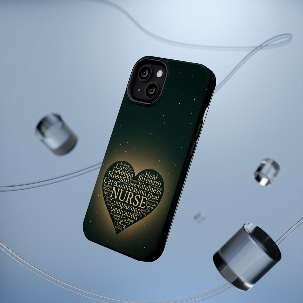 Nurse Heart Word and Art Phone Case — Impact-Resistant Wireless Charging Cover