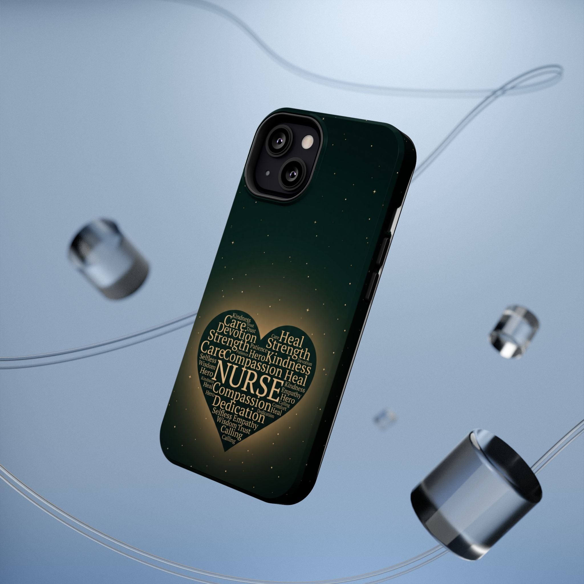 Nurse Heart Word and Art Phone Case — Impact-Resistant Wireless Charging Cover