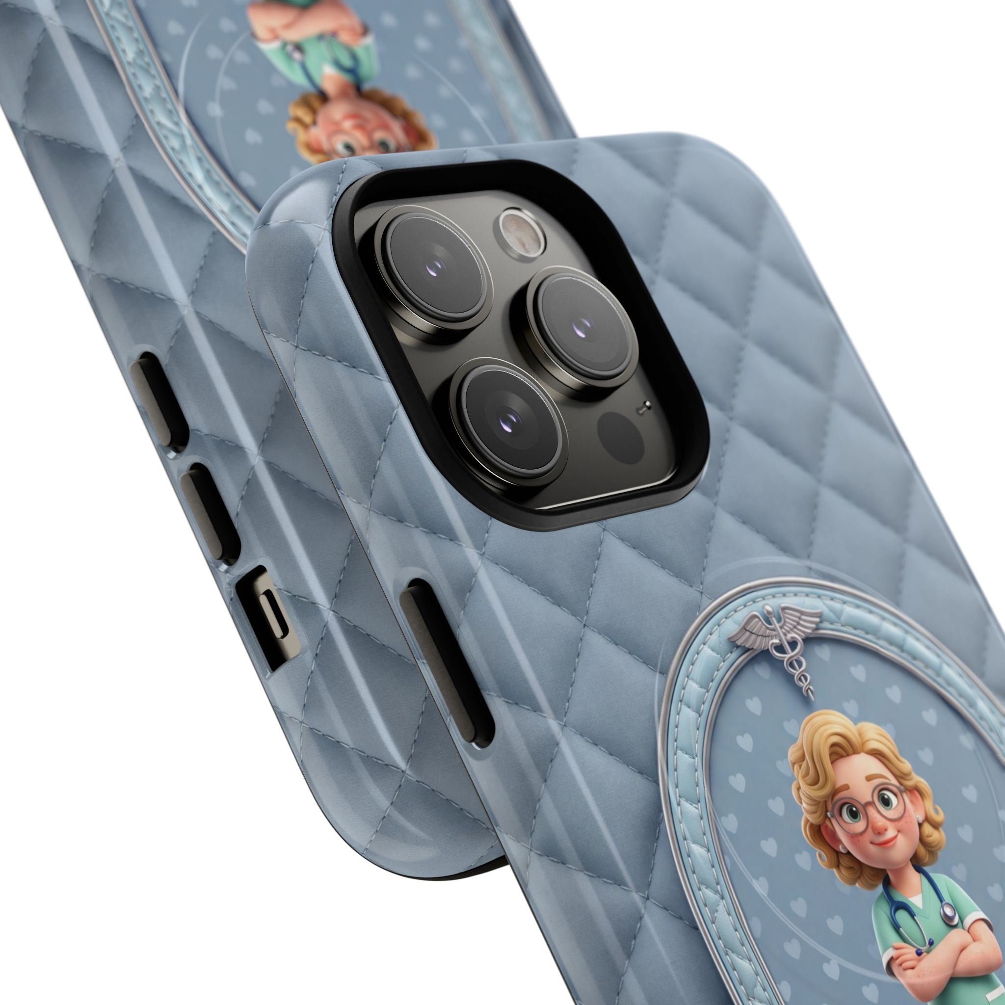 Personalized Nurse Phone Case | Quilted Badge Design, Custom Name iPhone Case