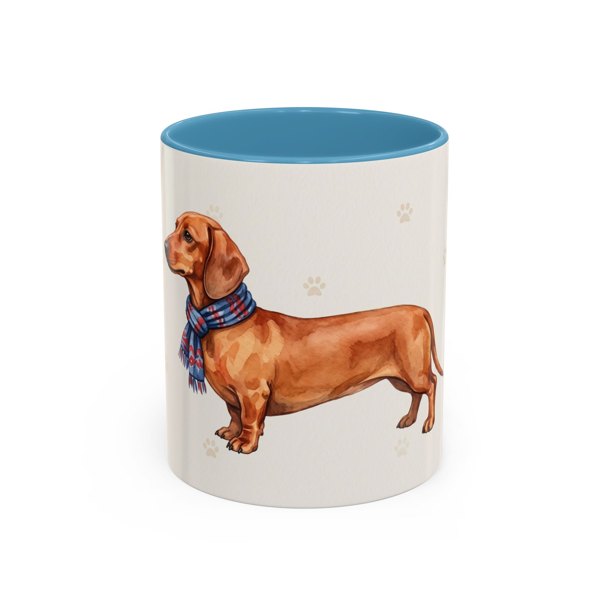Dachshund Lover Mug – Wiener Dog with Scarf, Cute Watercolor Dachshund Gift Mug