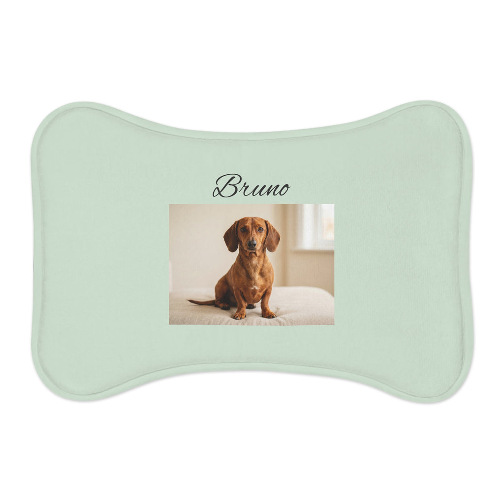 Personalized Dachshund Pet Feeding Mat — Custom Name & Photo Dog Placemat