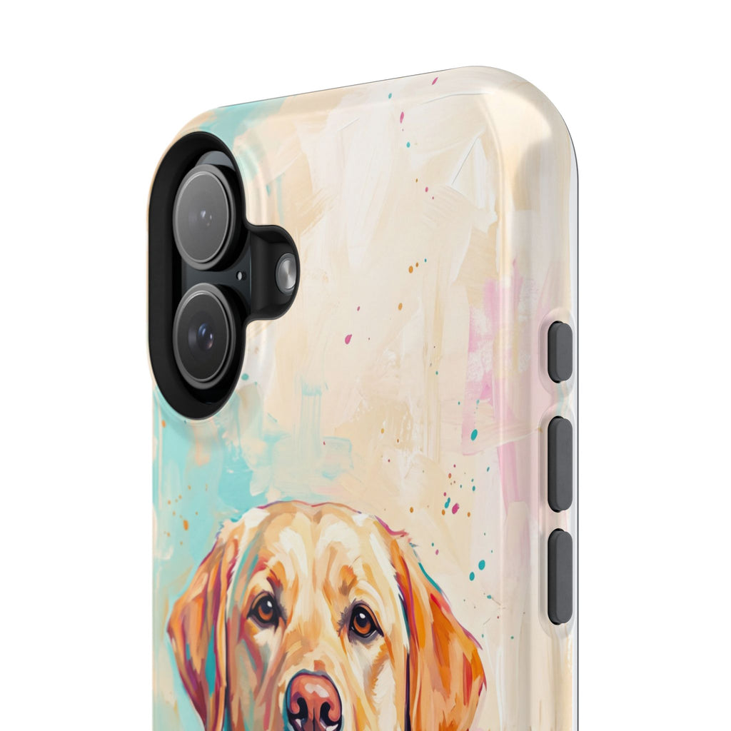 Yellow Labrador Colour Splash Phone Case — Tough Magnetic Case with Wireless Charging