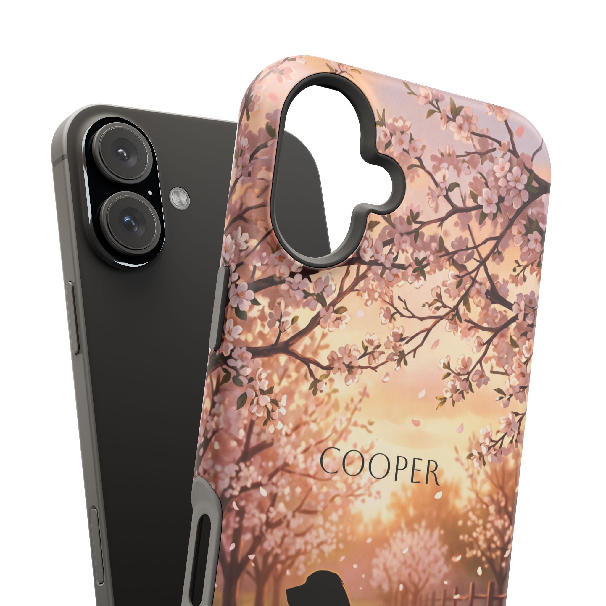 Personalized Golden Retriever Autumn Forest Phone Case — Wireless Charging Cover