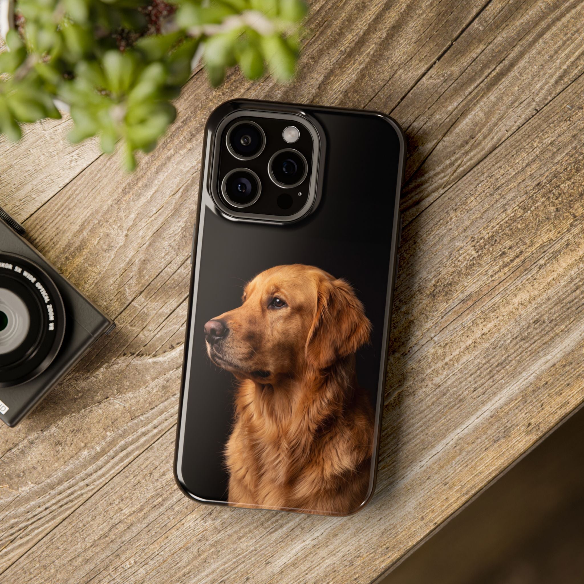 Golden Retriever Portrait Phone Case — Impact-Resistant Wireless Charging Cover