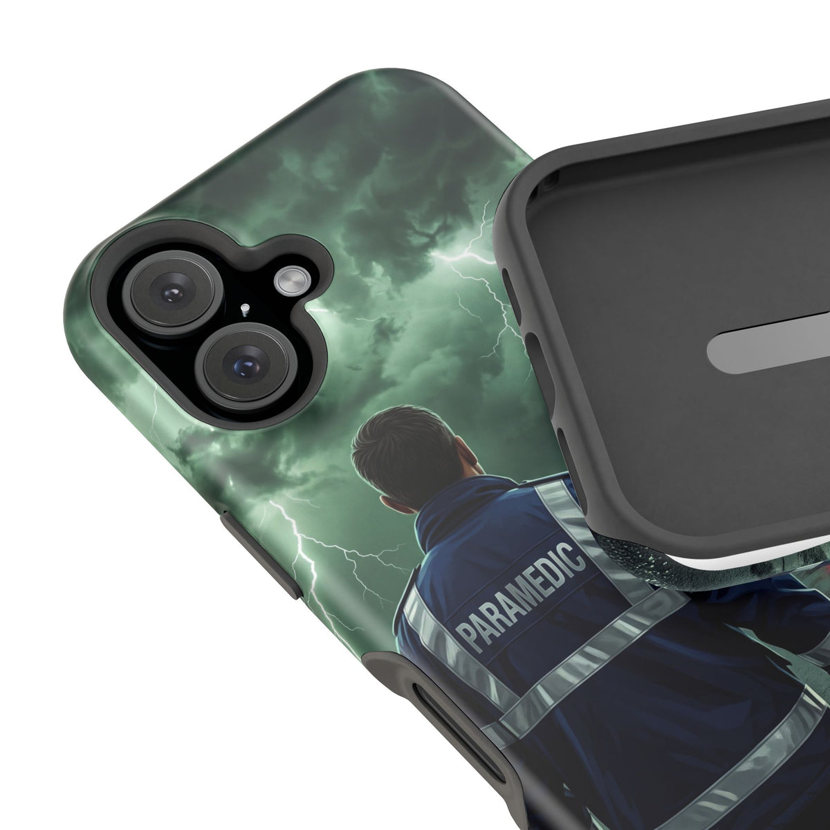 Paramedic Green Storm Phone Case — Magnetic Wireless Charging Cover