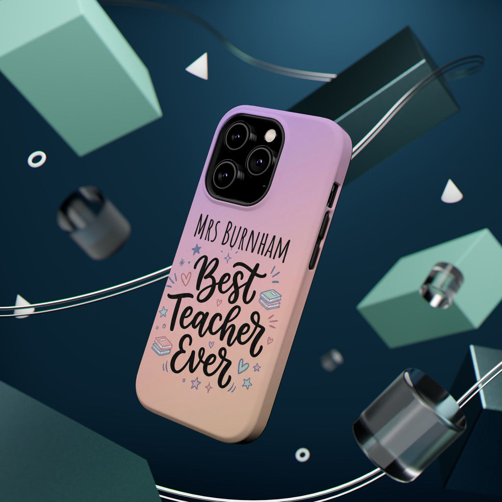 Best Teacher Ever Personalized Phone Case — Wireless Charging Cover