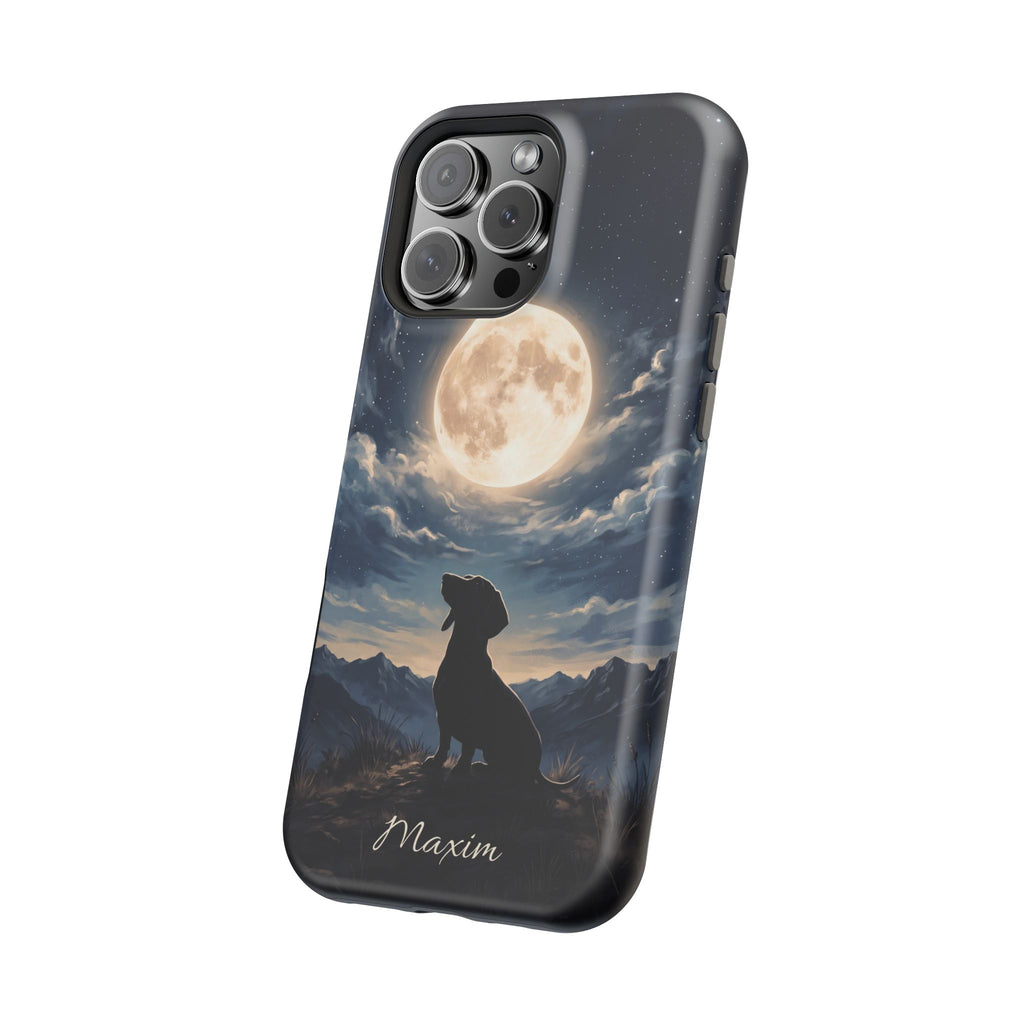 Personalized Dachshund Moonlight Phone Case — Wireless Charging Cover