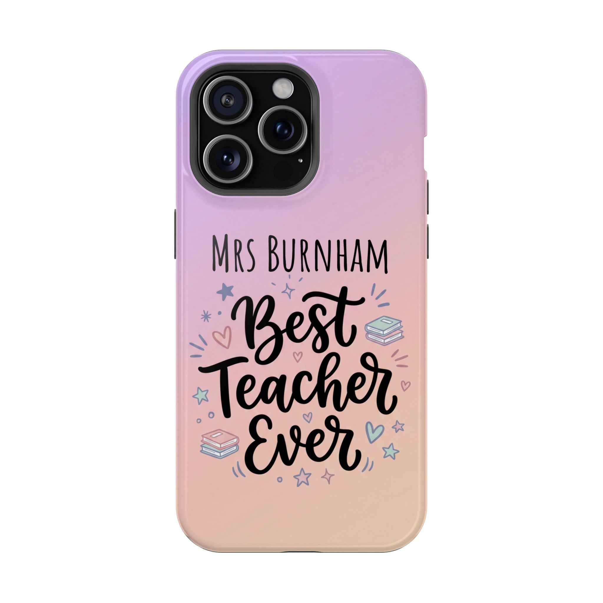 Best Teacher Ever Personalized Phone Case — Wireless Charging Cover