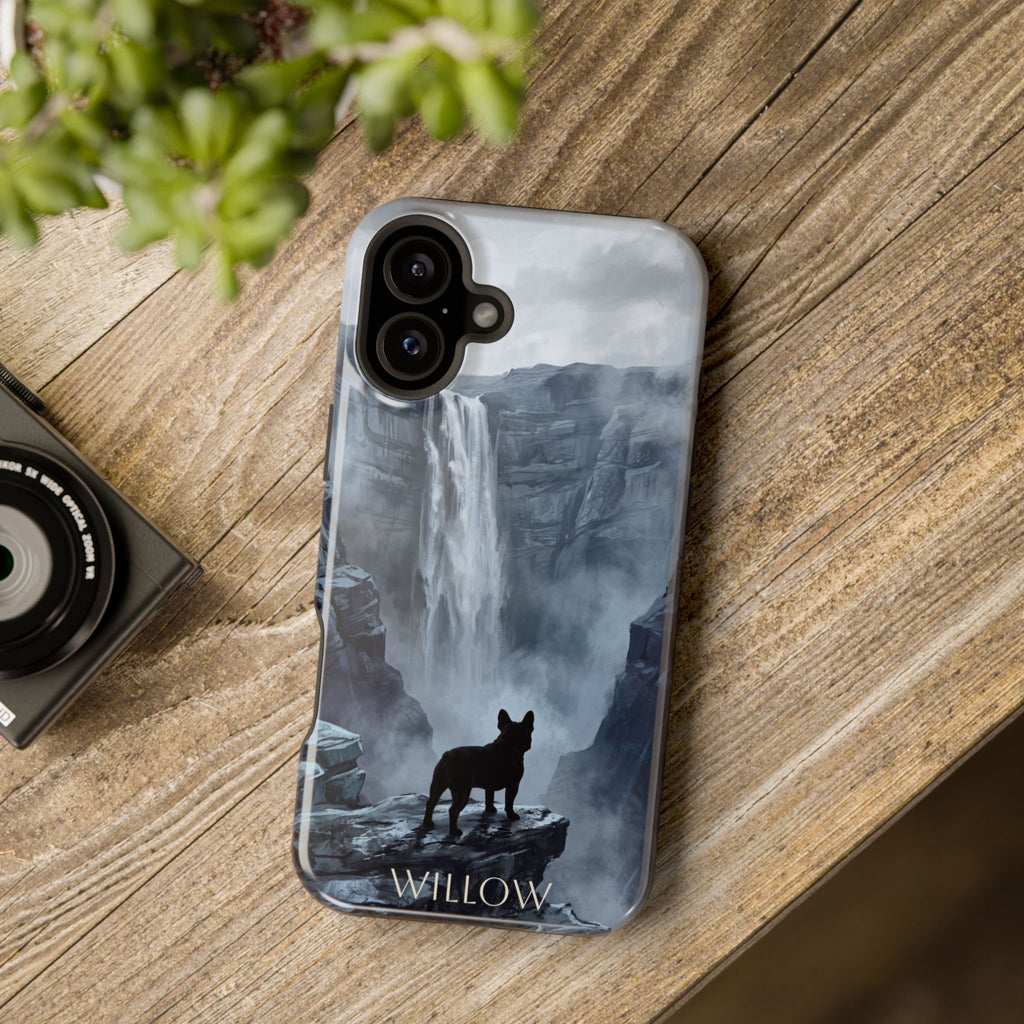 Personalized French Bulldog Misty Waterfall Phone Case — Wireless Charging Cover