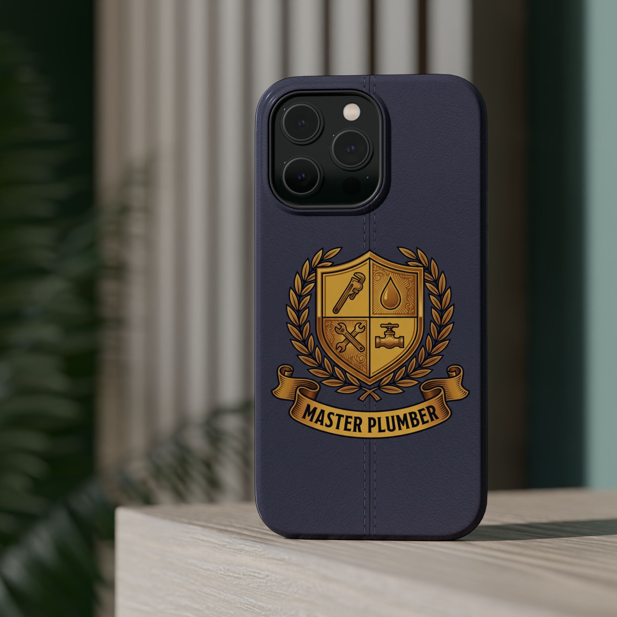 Master Plumber Crest Phone Case — Heraldic Shield Wireless Charging Cover