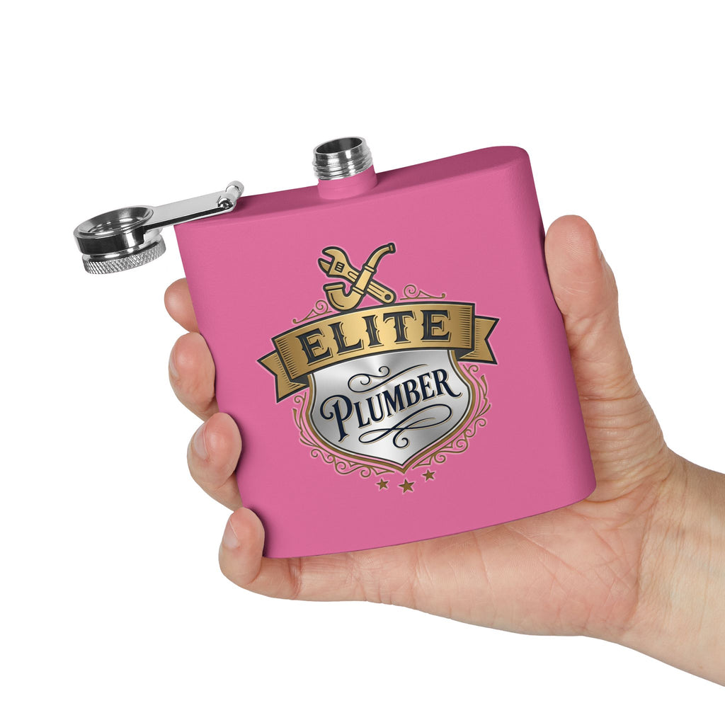 Flask — "Elite Plumber" 6oz Stainless Steel Hip Flask
