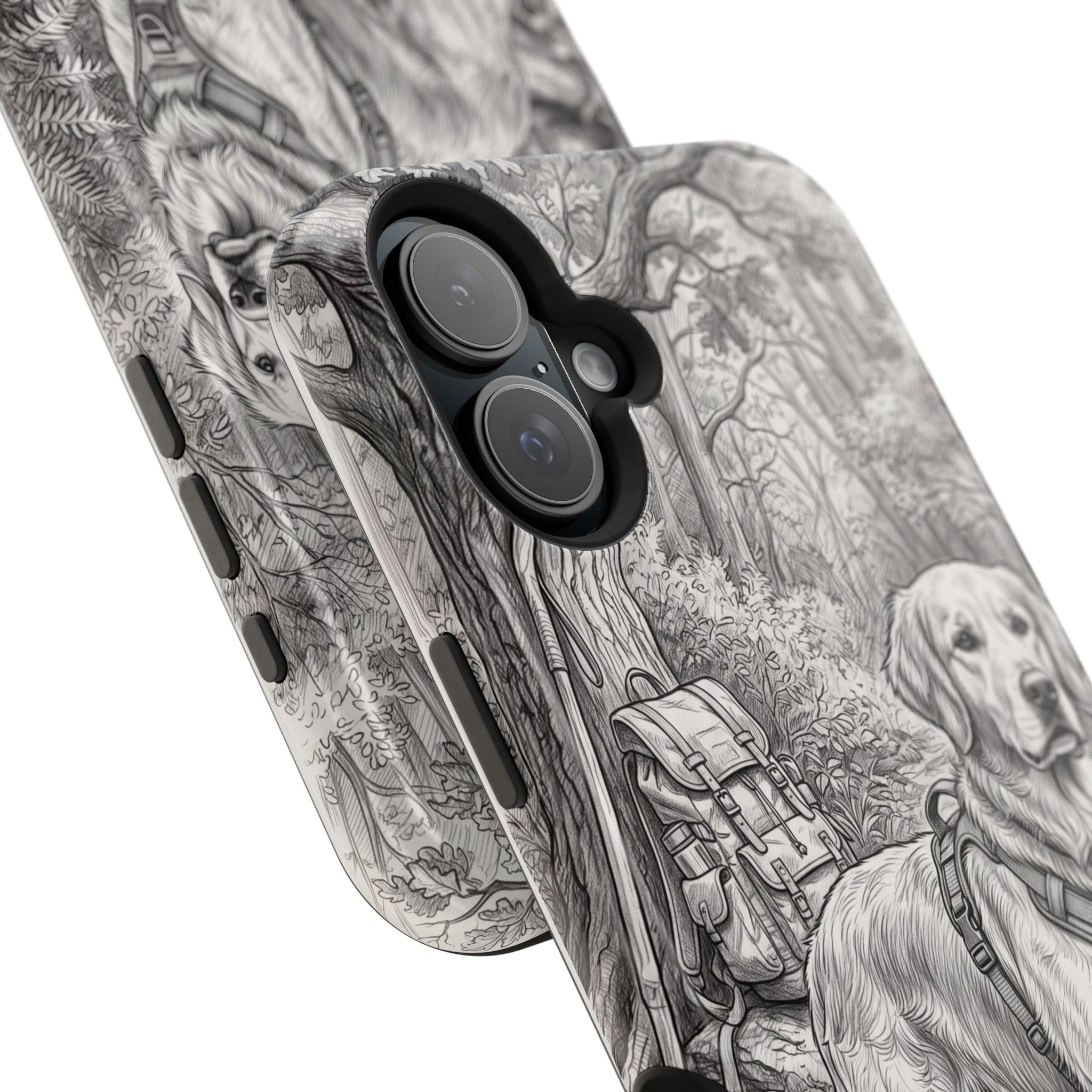 Personalized Golden Retriever Woodland Trail Phone Case — Wireless Charging Cover