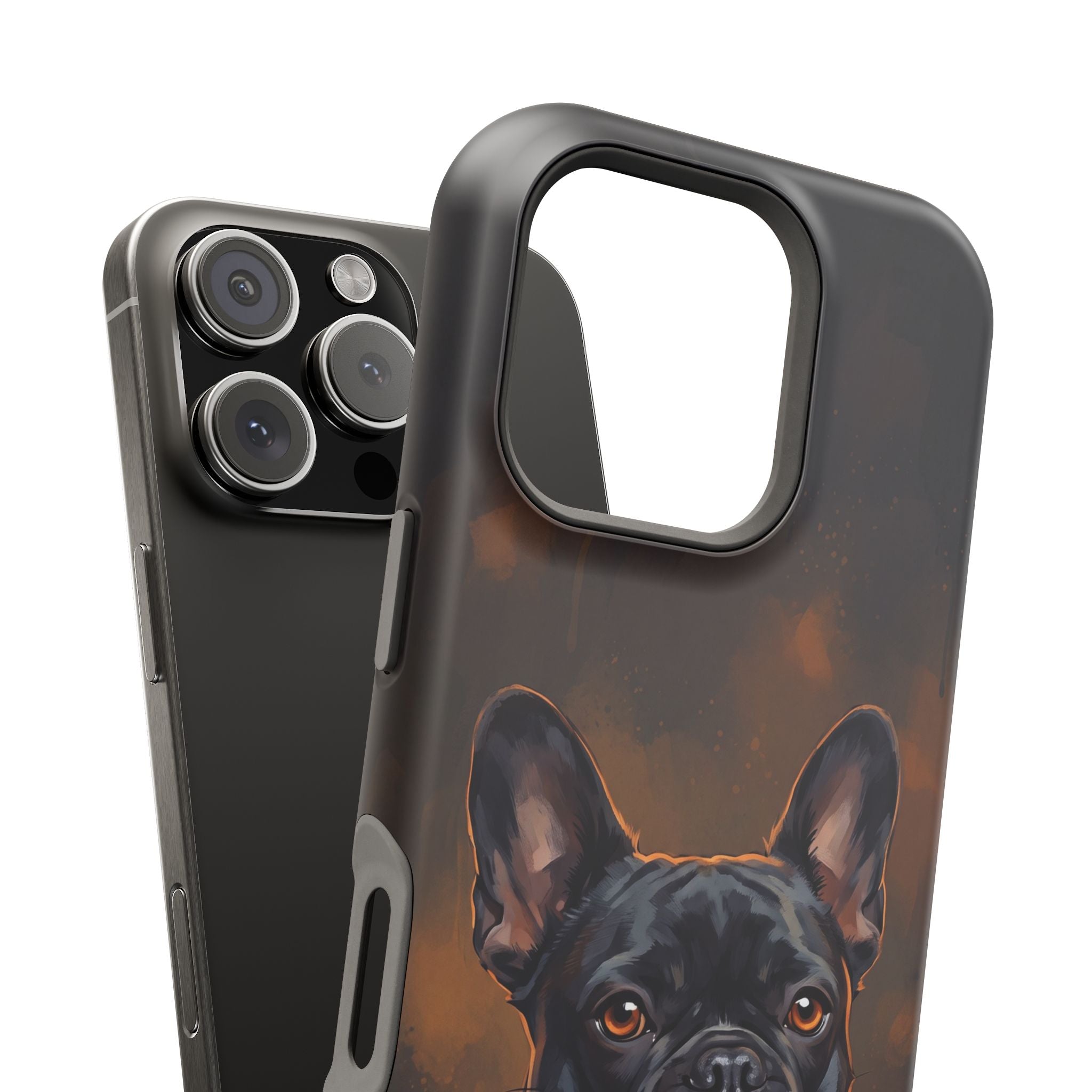 French Bulldog Portrait Phone Case — Impact-Resistant Wireless Charging Cover