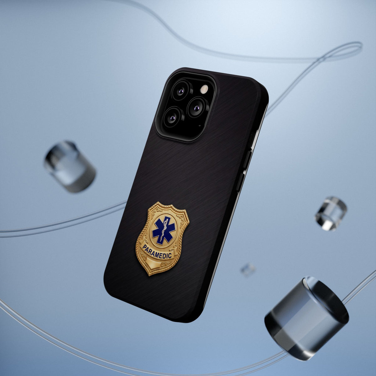 Gold Paramedic Badge Phone Case — Magnetic Wireless Charging Cover
