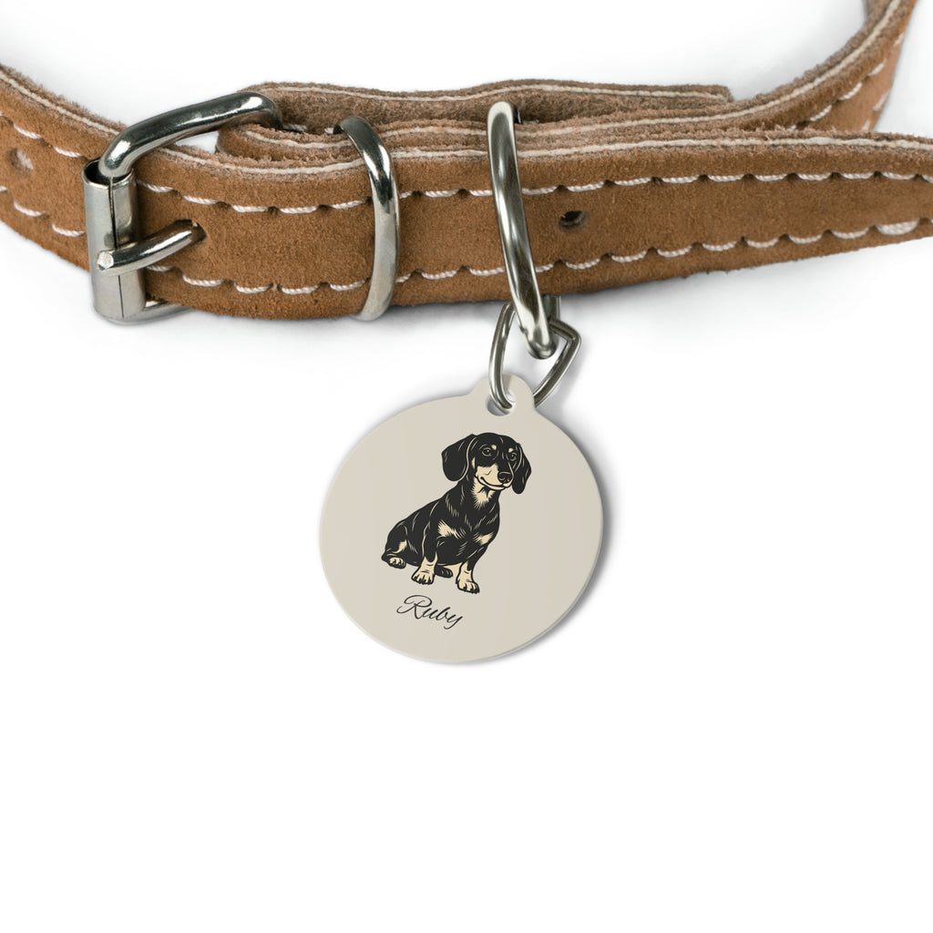 Personalized Dachshund Pet Tag – Custom Photo & Name Dog ID Tag